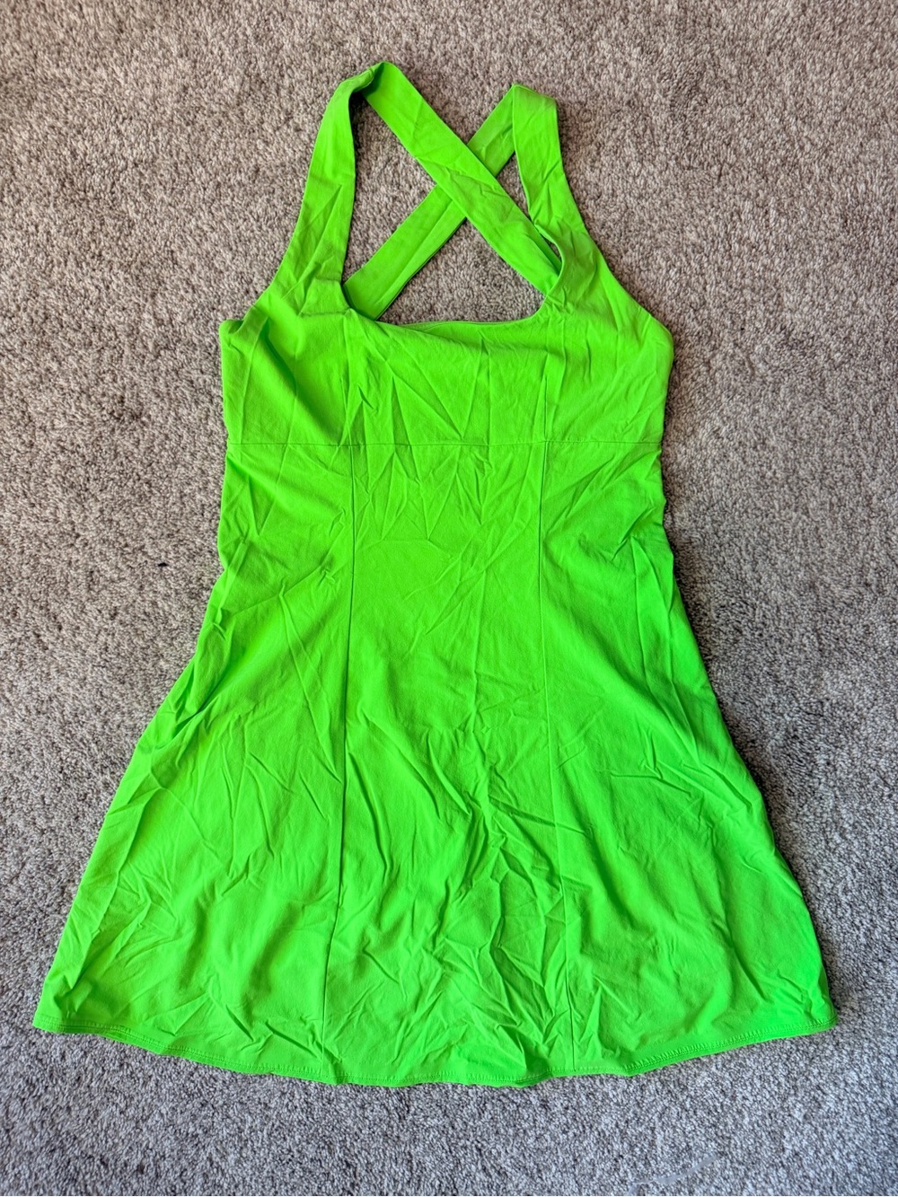 Outdoor Voices Neon Green Crossback Active Tank Dress